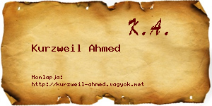 Kurzweil Ahmed névjegykártya